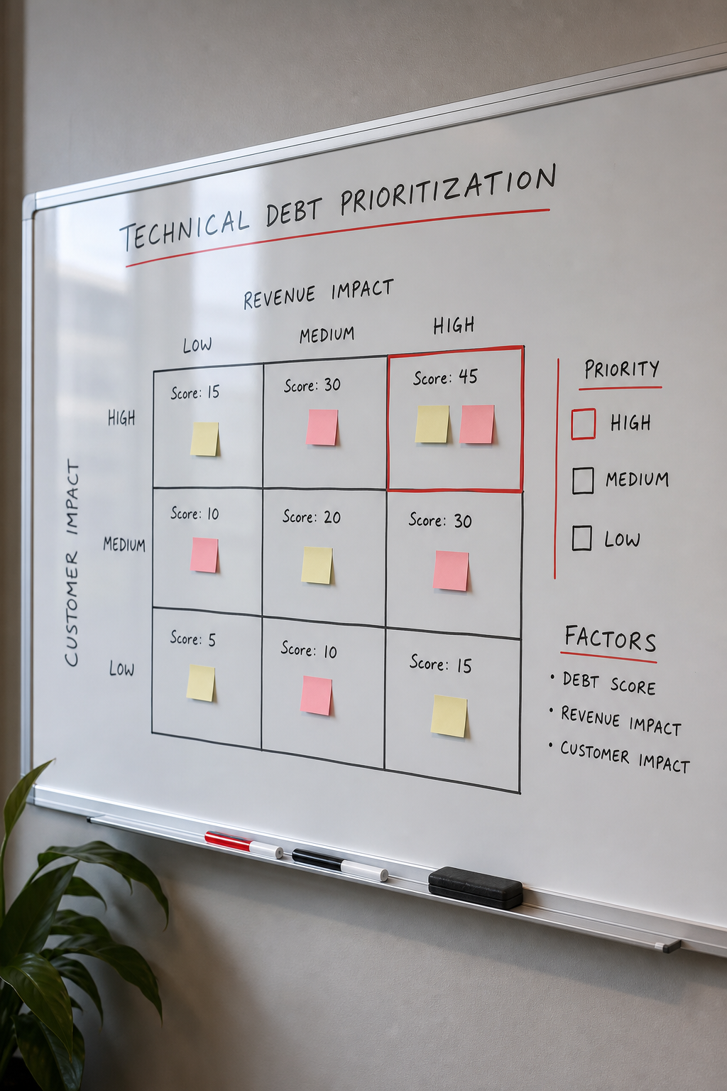 technical debt prioritization matrix illustration