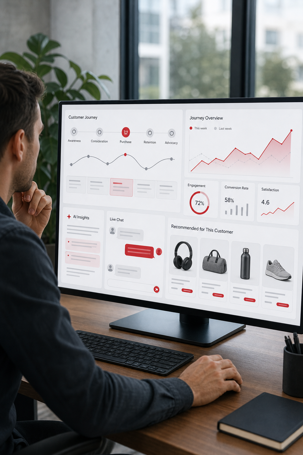 AI‑powered customer engagement dashboard visualized.