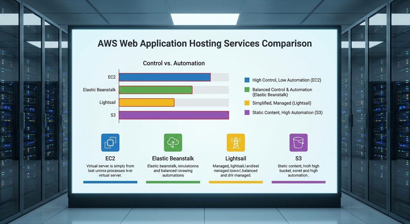 Comparison of AWS web application hosting services
