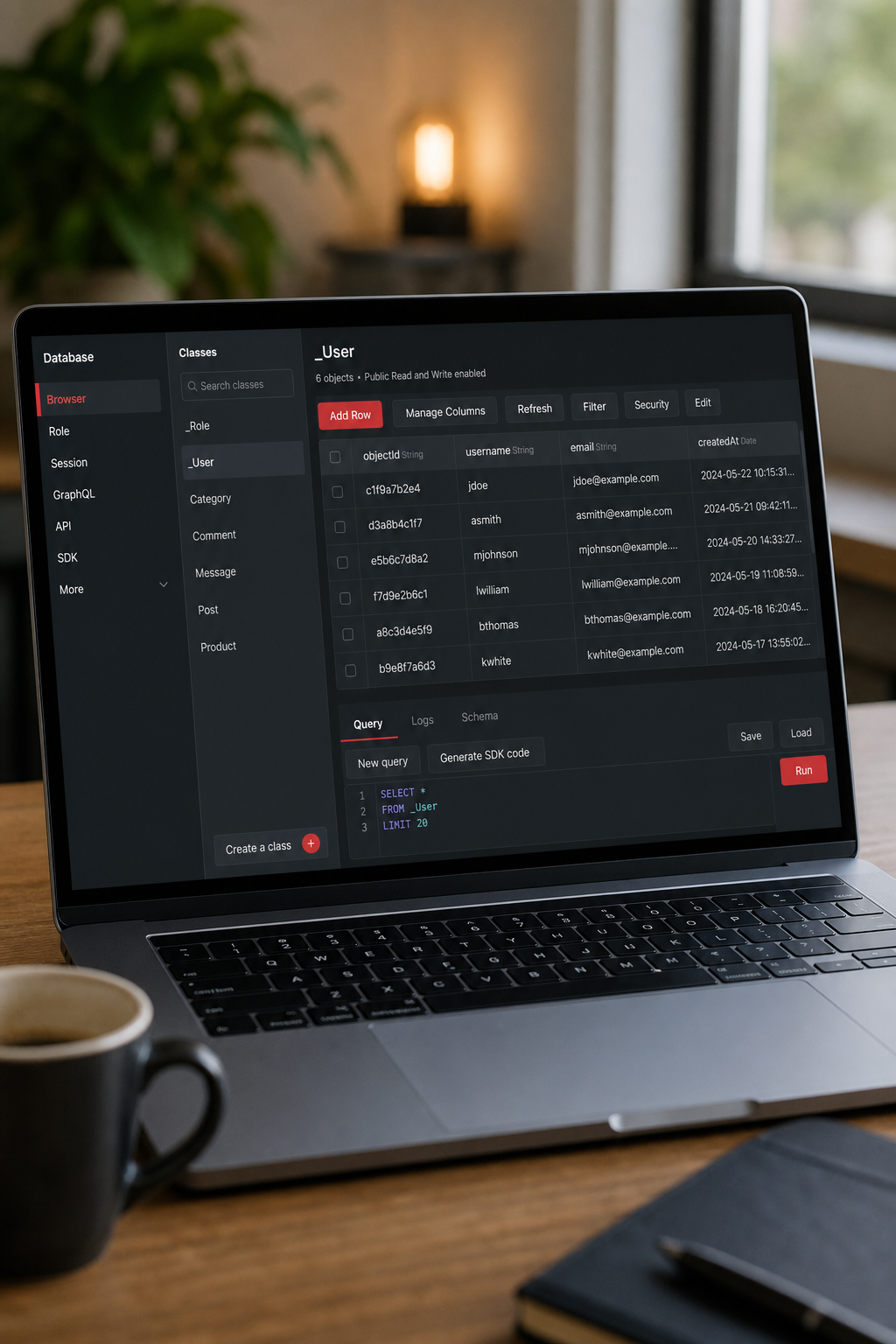 Back4App dashboard screenshot