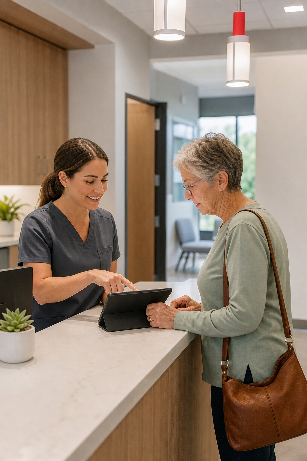 small‑practice patient engagement mobile app interface showing appointment booking