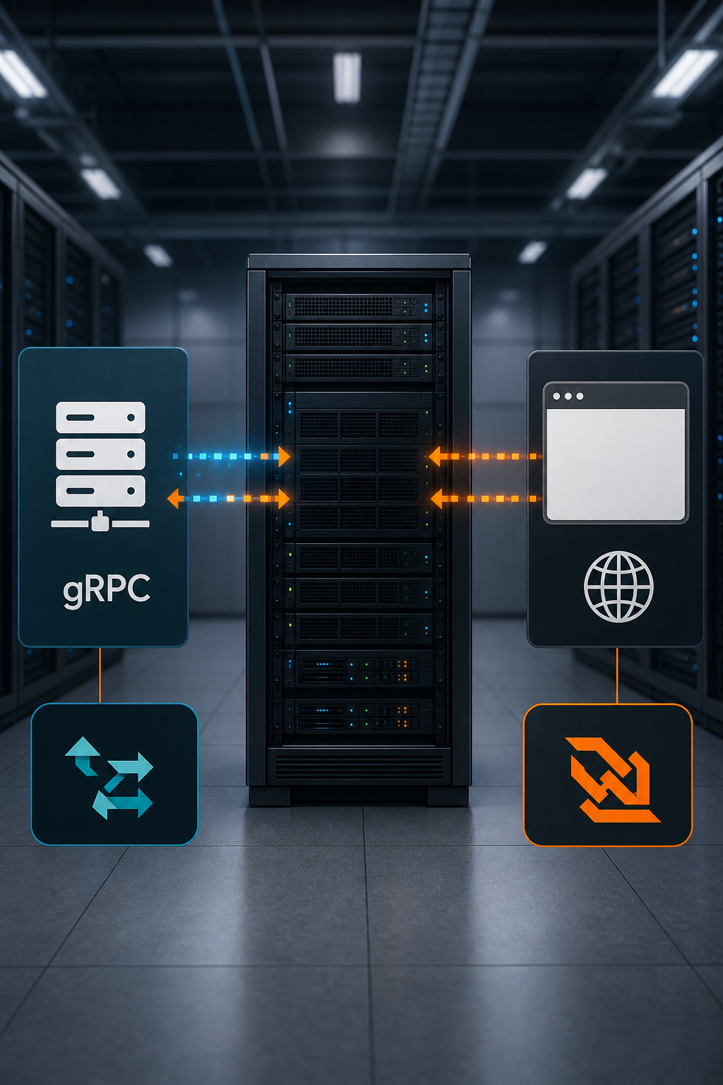 gRPC and WebSocket communication diagram