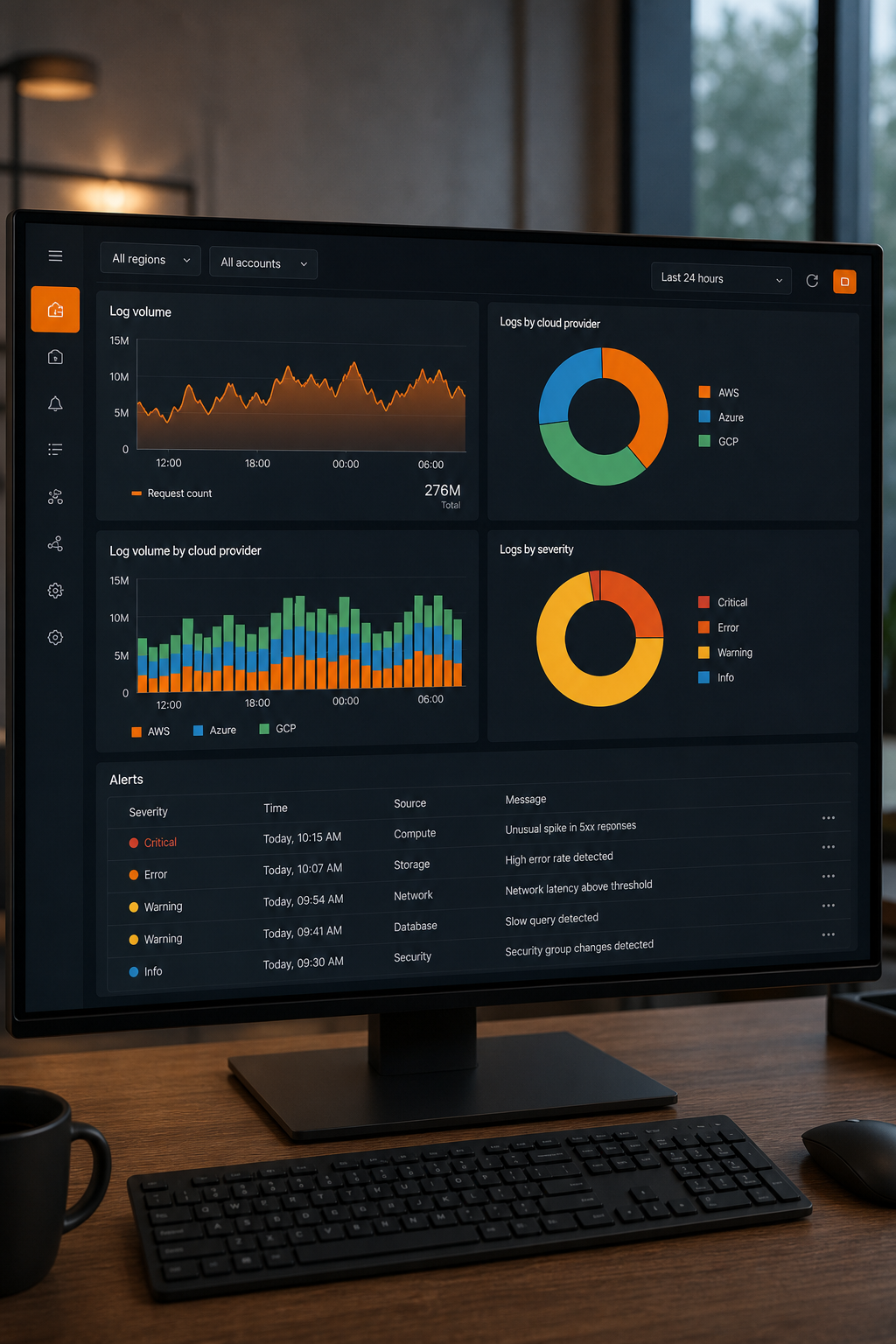 centralized cloud logging dashboard