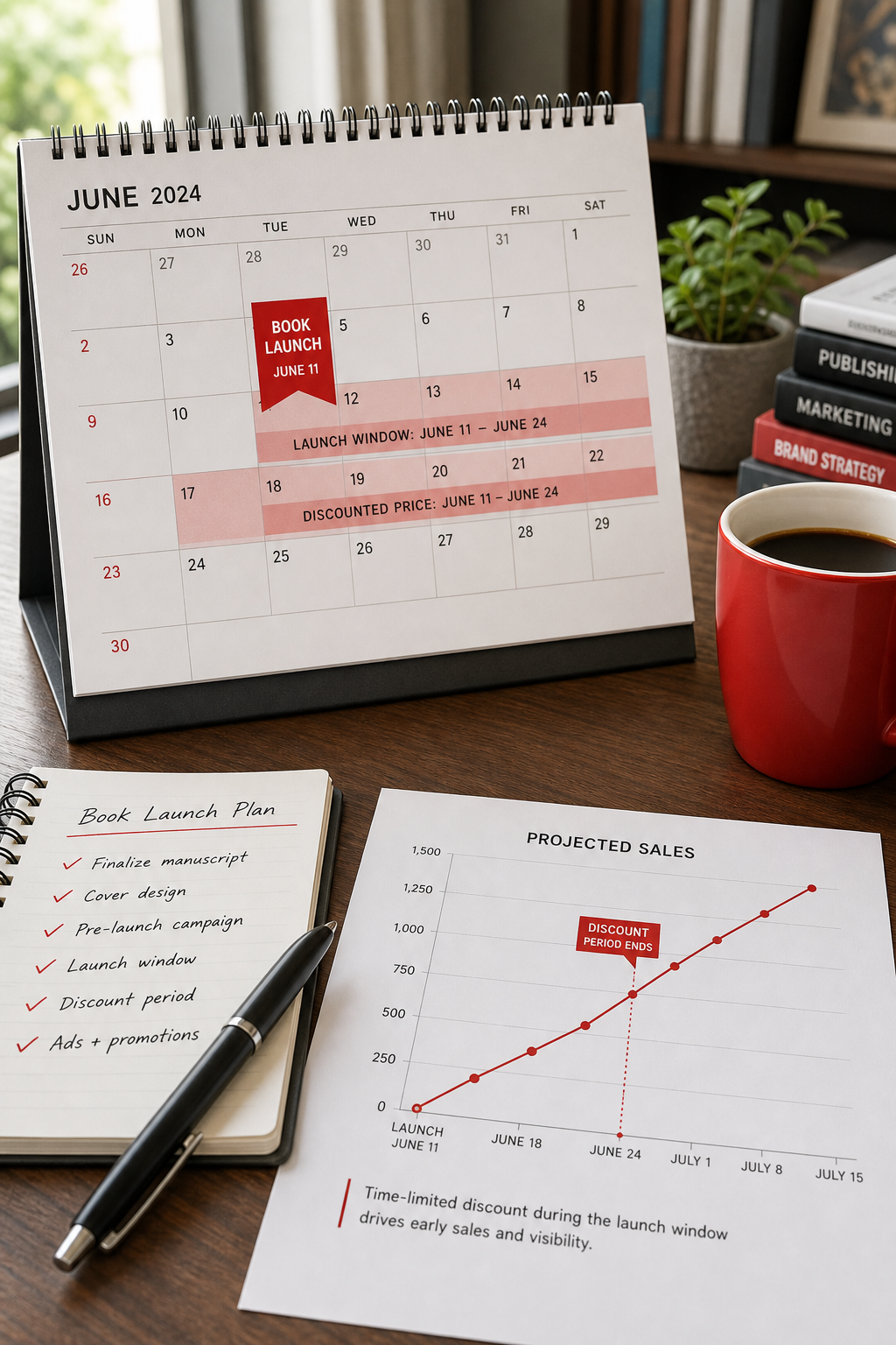 book launch pricing timeline with discount period