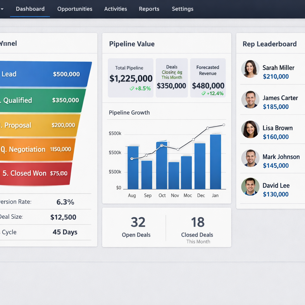 sales pipeline saas dashboard visualization