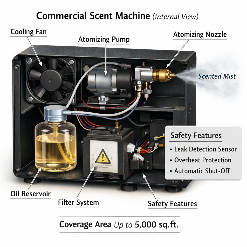 commercial scent machine internals illustration