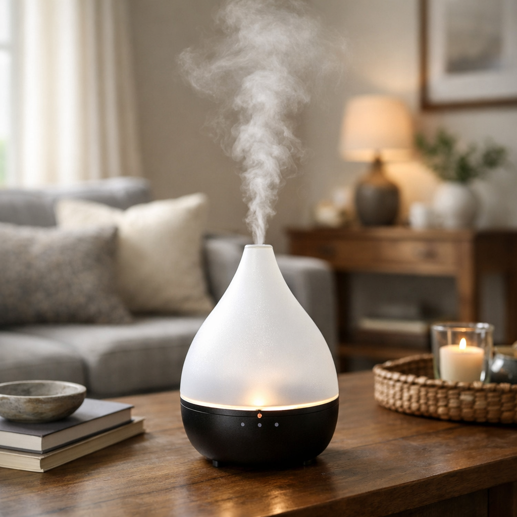 ultrasonic electric diffuser in a stylish home setting.
