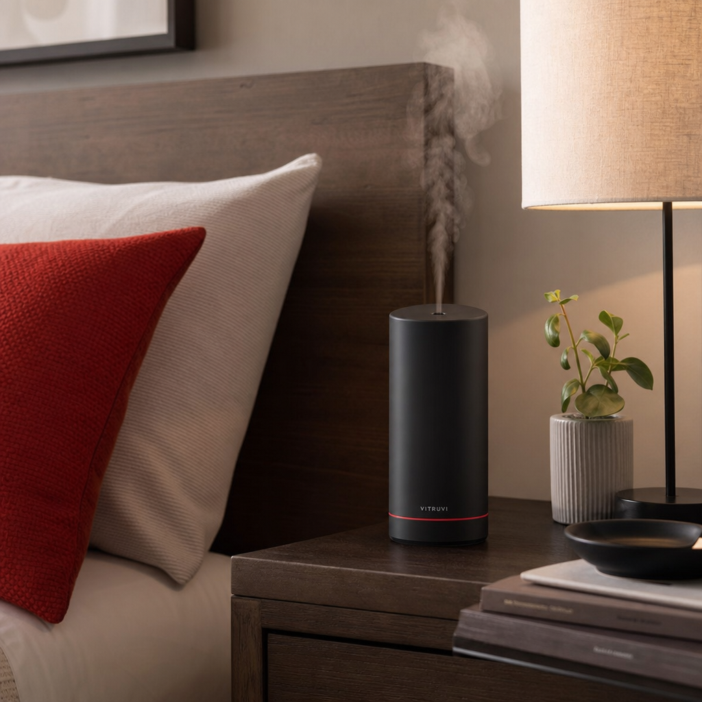 wireless cold‑air diffuser in a small bedroom