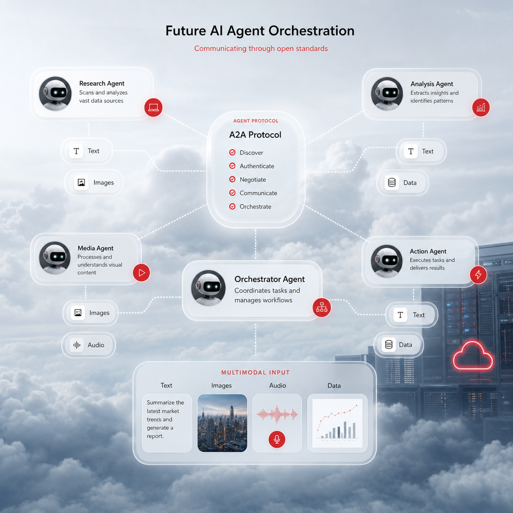 future AI agent orchestration with standards and multimodal data.