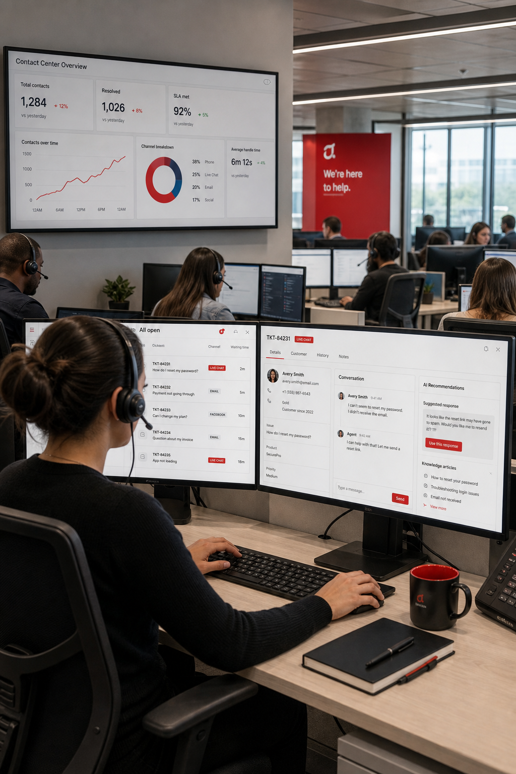 Enterprise service platform contact center visualization