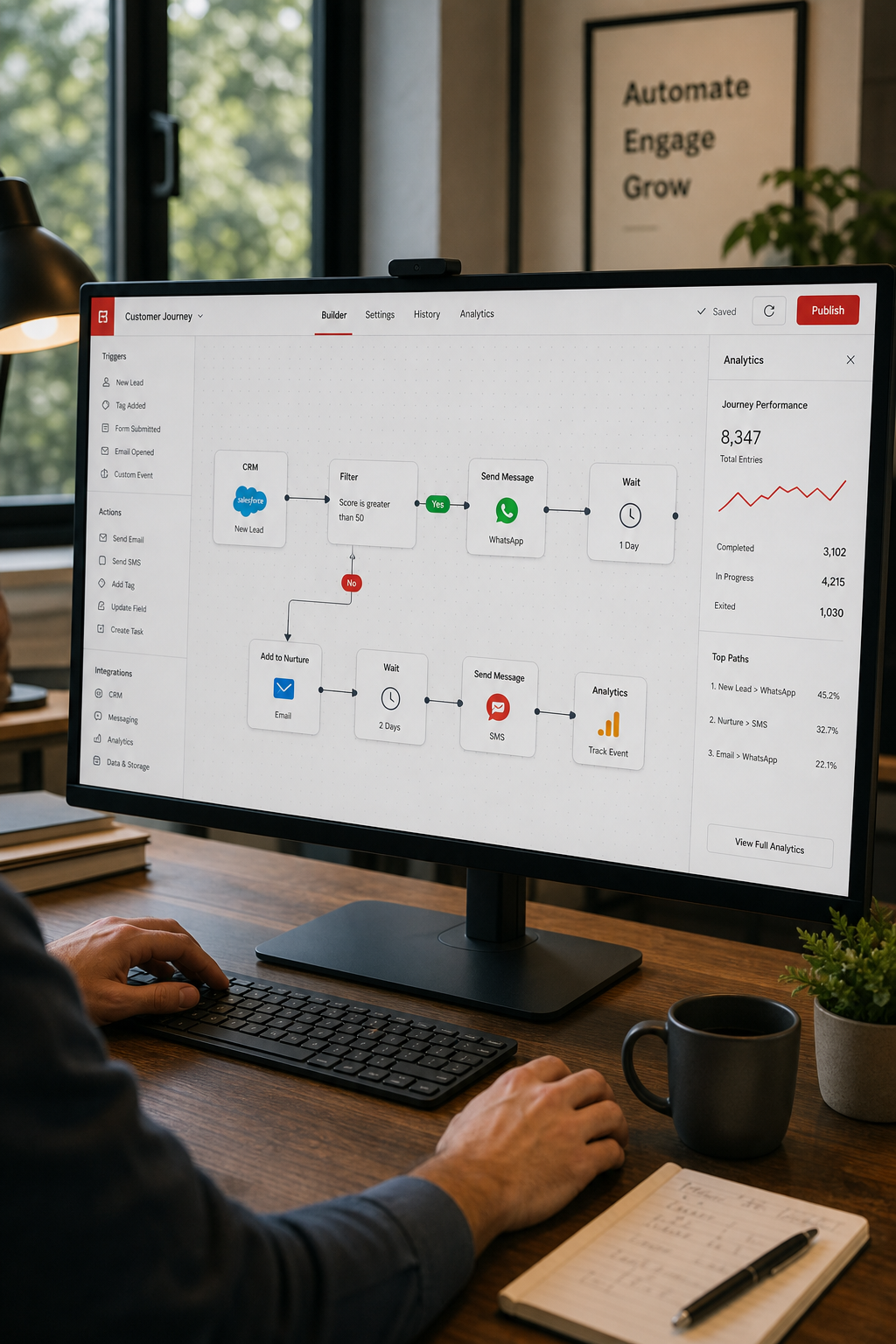 visual automation builder for complex workflows