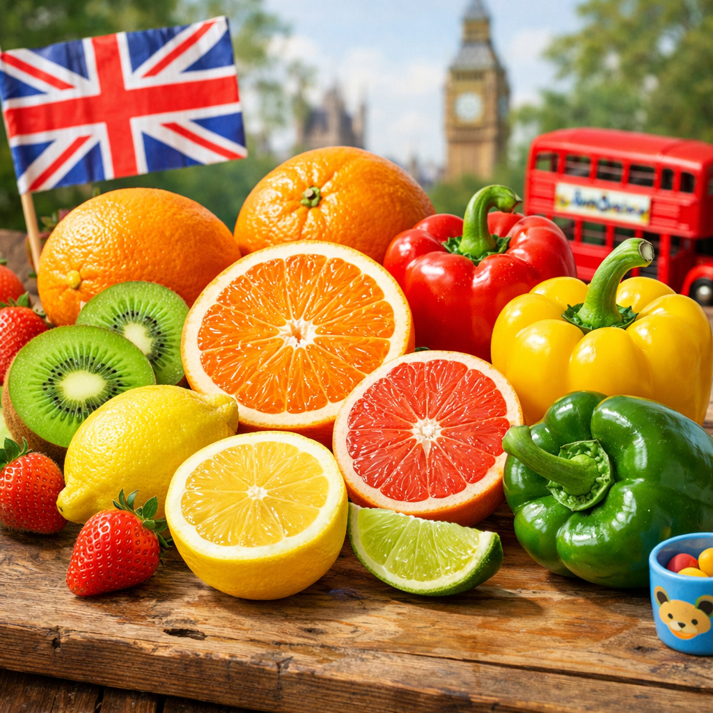 Vitamin C rich foods for children.
