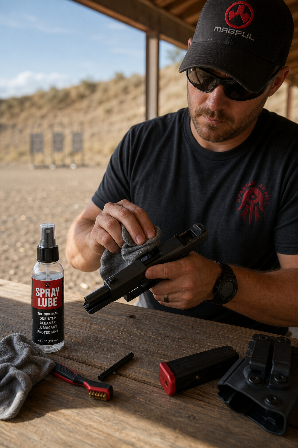 gun cleaning with lightweight lube