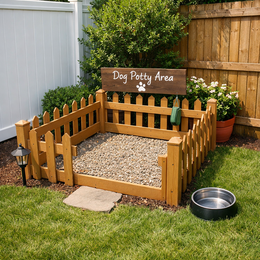 designated outdoor potty area for a dog
