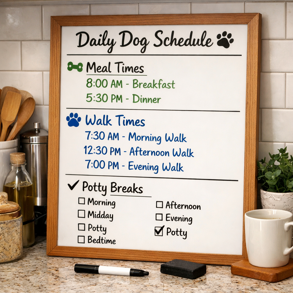daily potty schedule for an adult dog