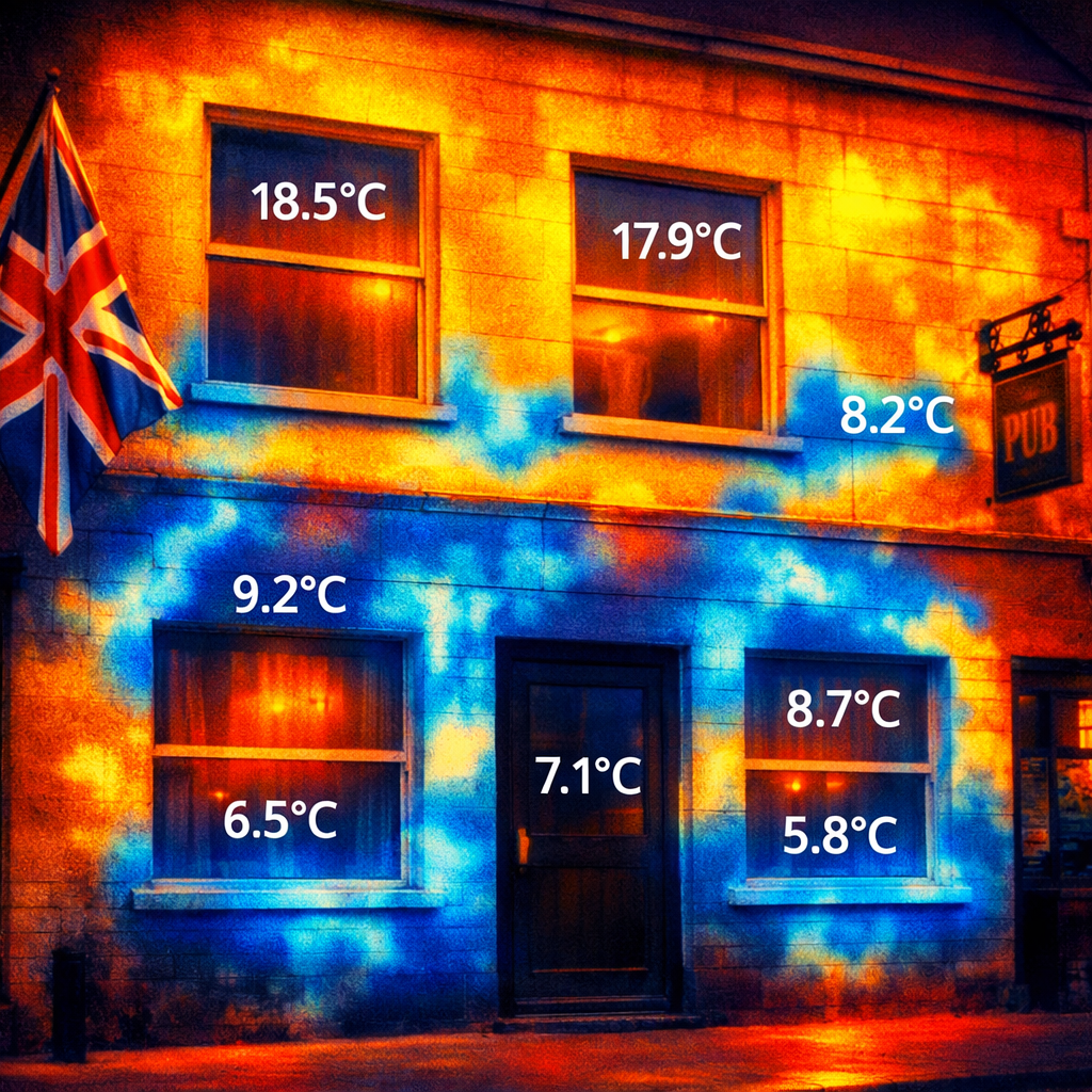 infrared condensation mapping on commercial building