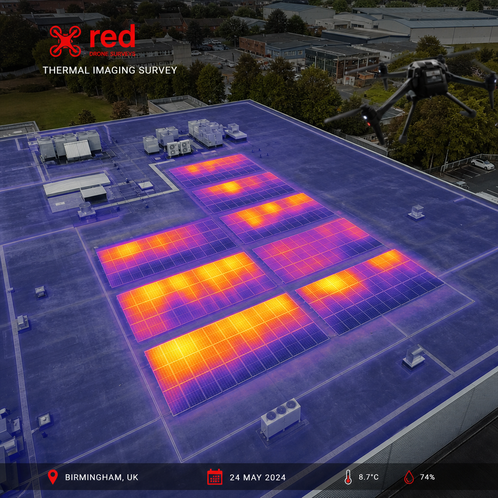 drone thermal imaging heat loss survey on commercial building