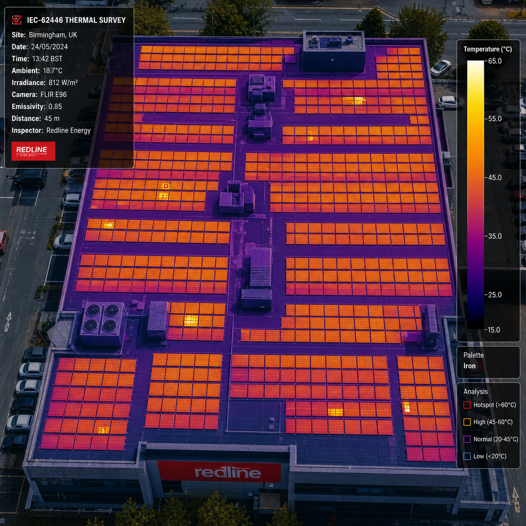 IEC‑62446 compliant heat loss survey thermal map