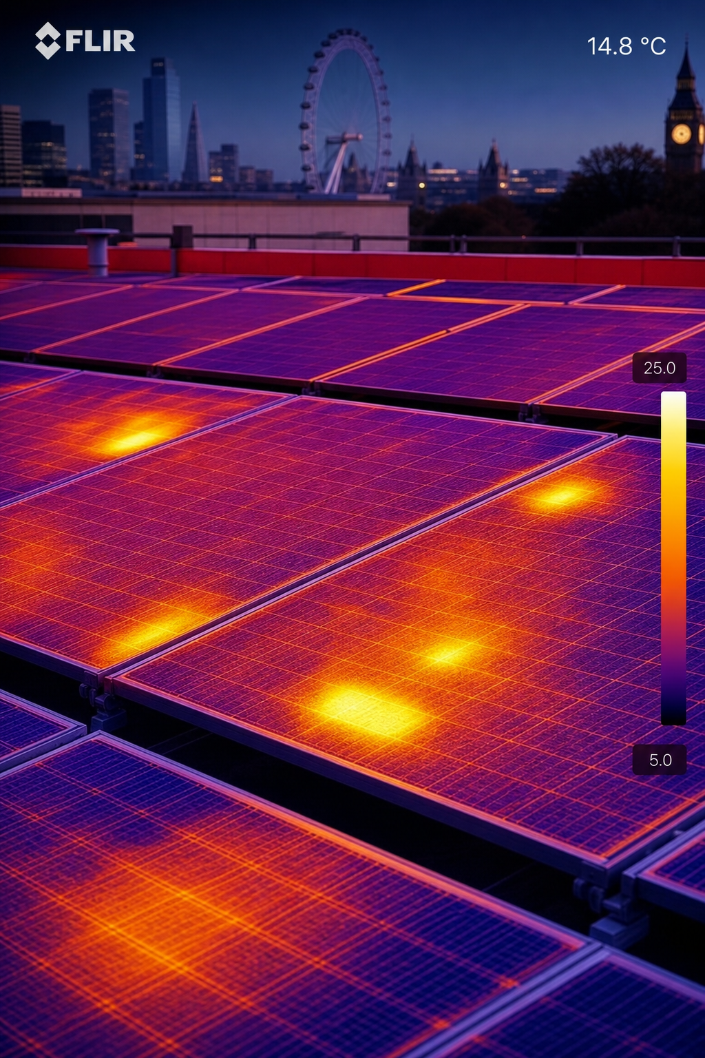 thermal imaging of commercial solar panels