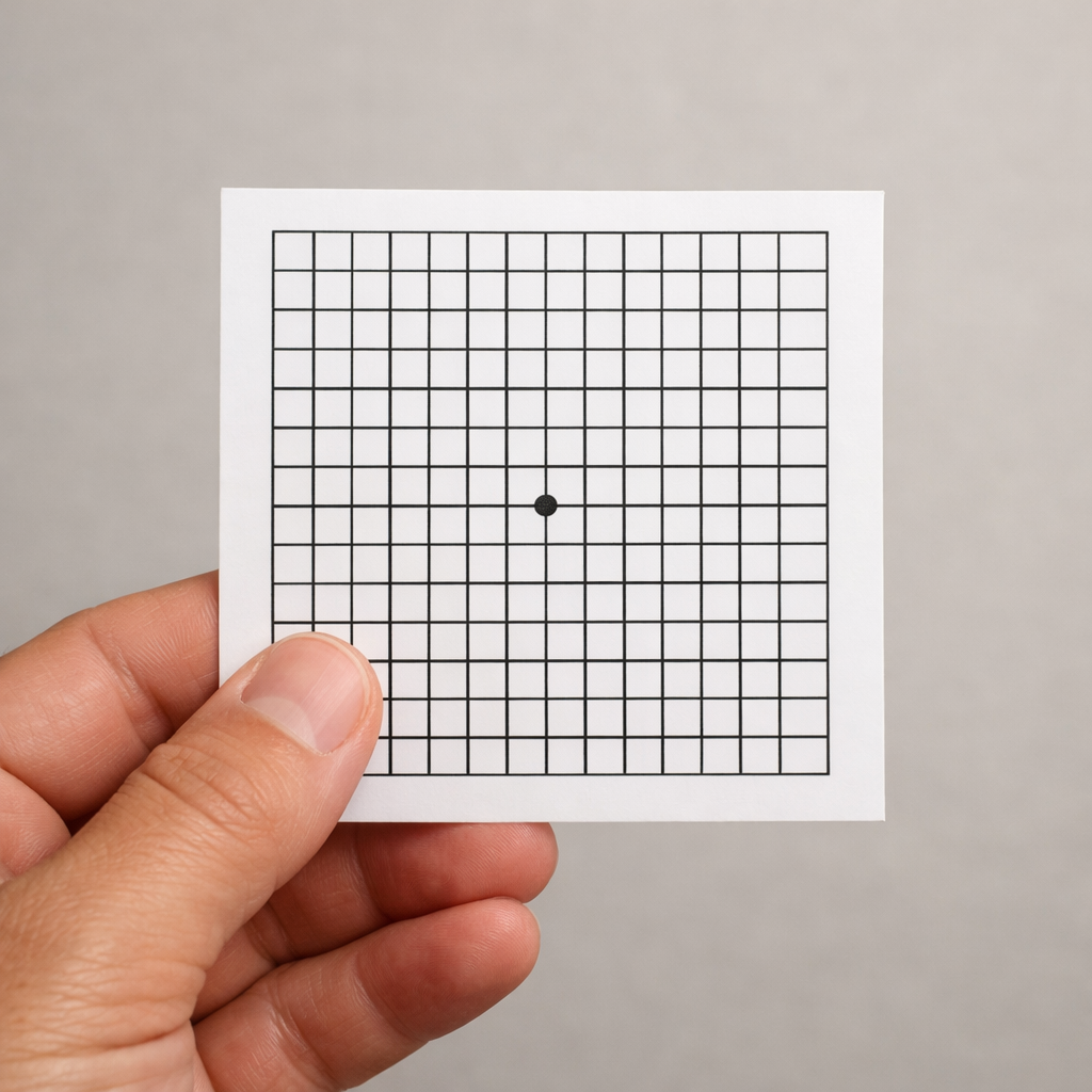 Amsler grid vision test tool
