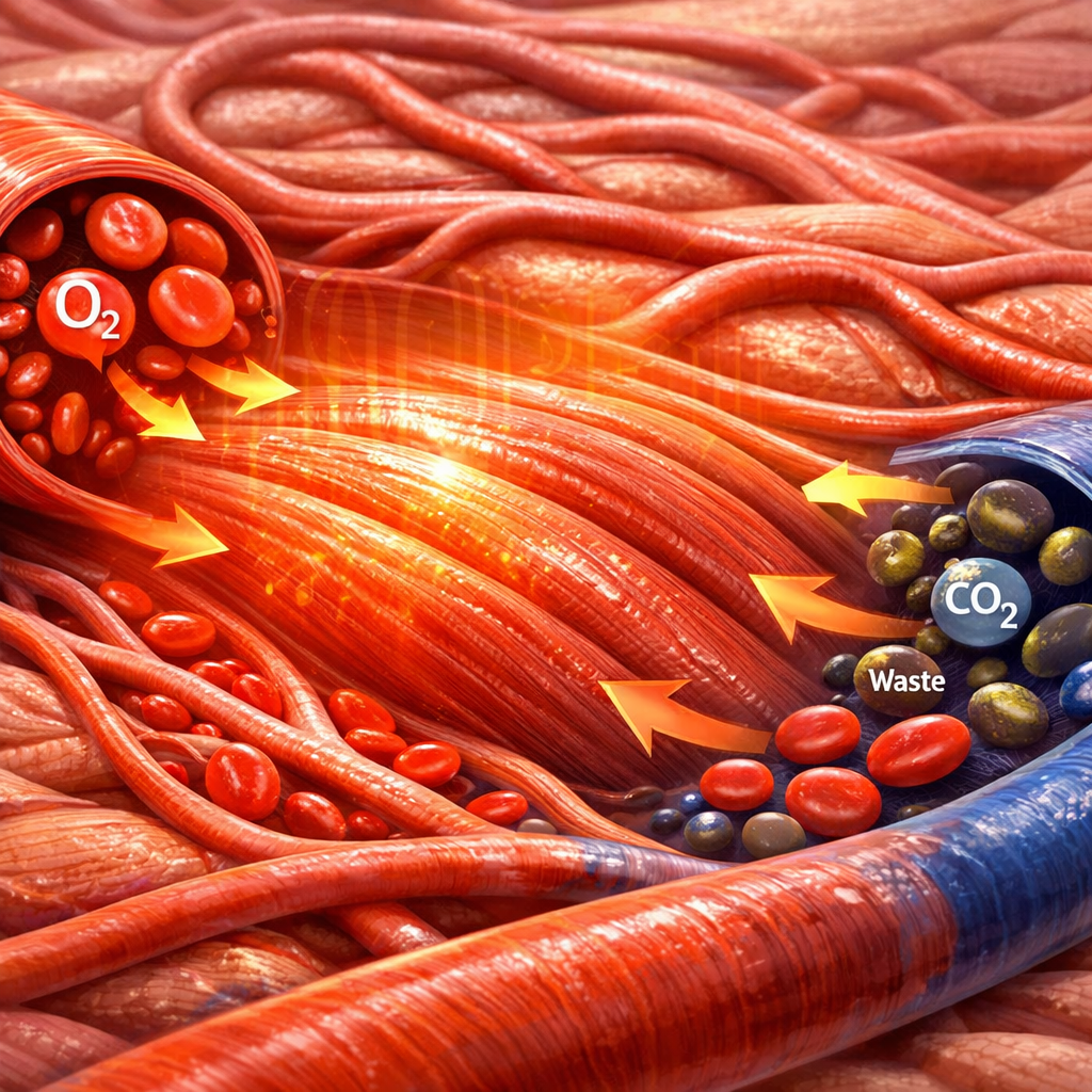 heat‑enhanced muscle recovery diagram