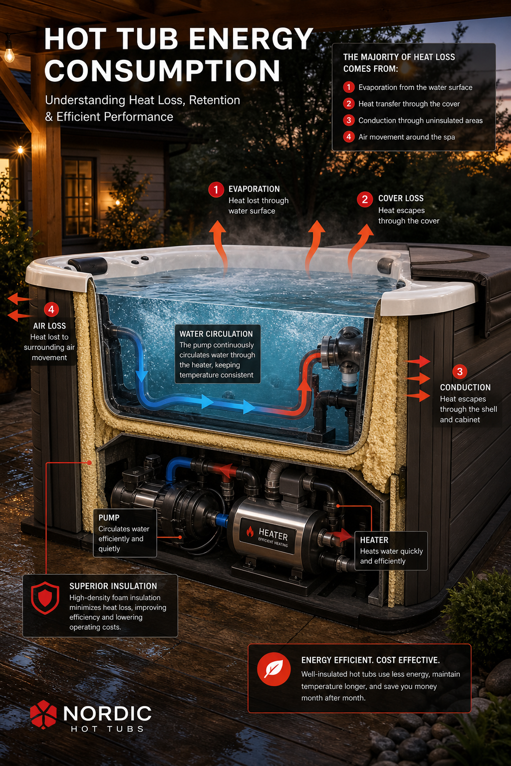 hot tub energy consumption diagram