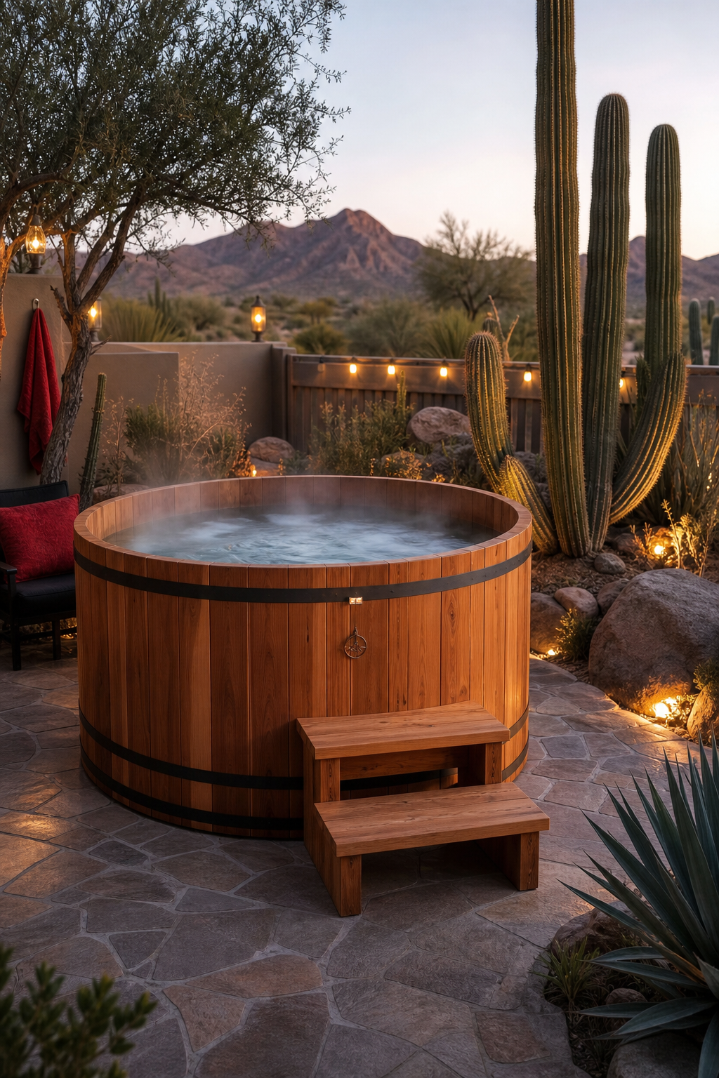 cedar barrel hot tub oasis
