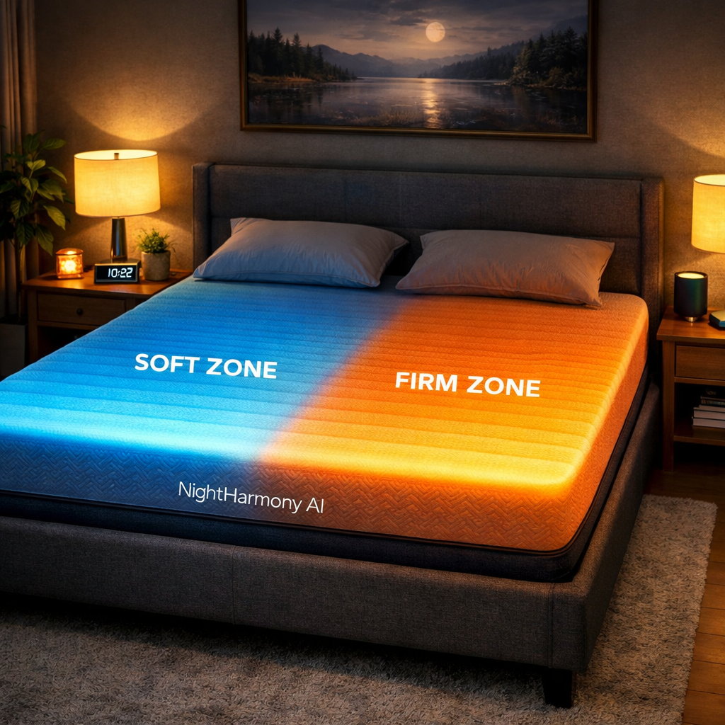 NightHarmony AI mattress dual‑zone smart foam