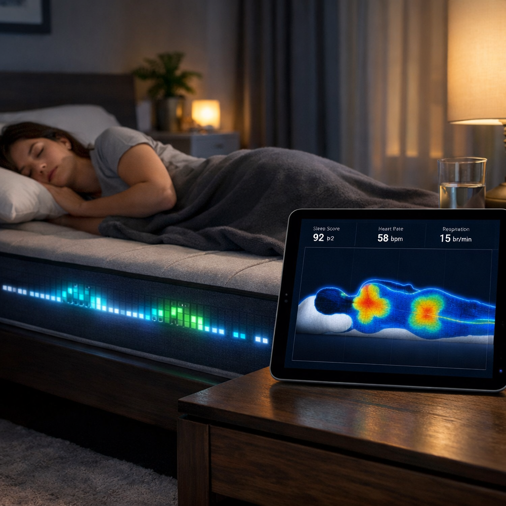 smart mattress adaptive support system visualization