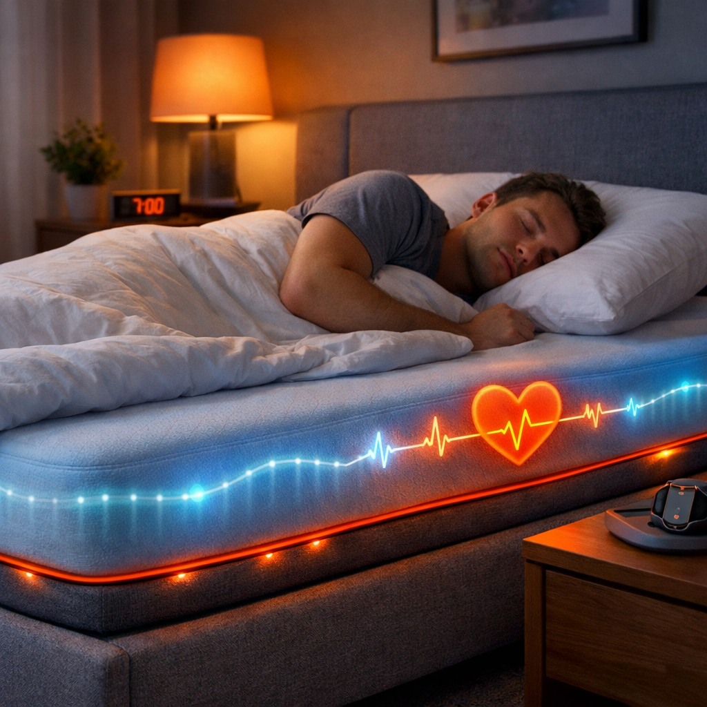 AI mattress with heart rate monitoring and adaptive comfort