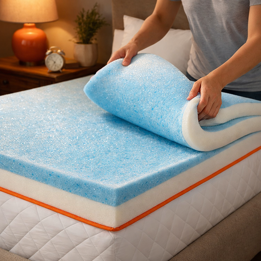 gel infused memory foam mattress topper cooling comfort
