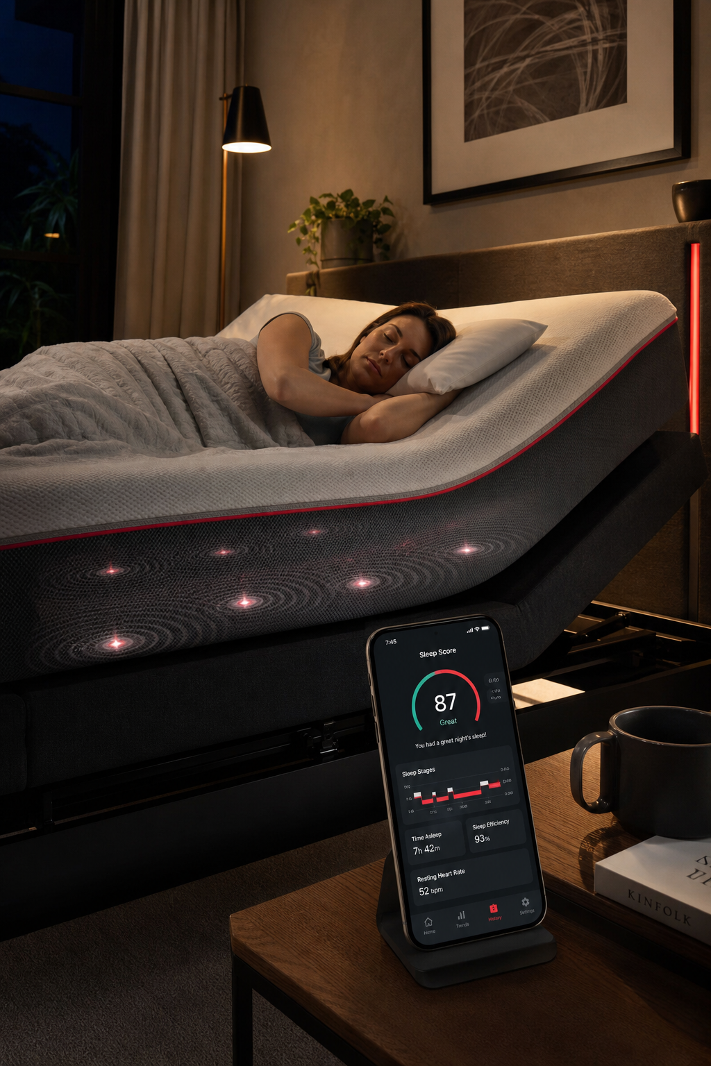 smart bed sensor technology monitoring sleep