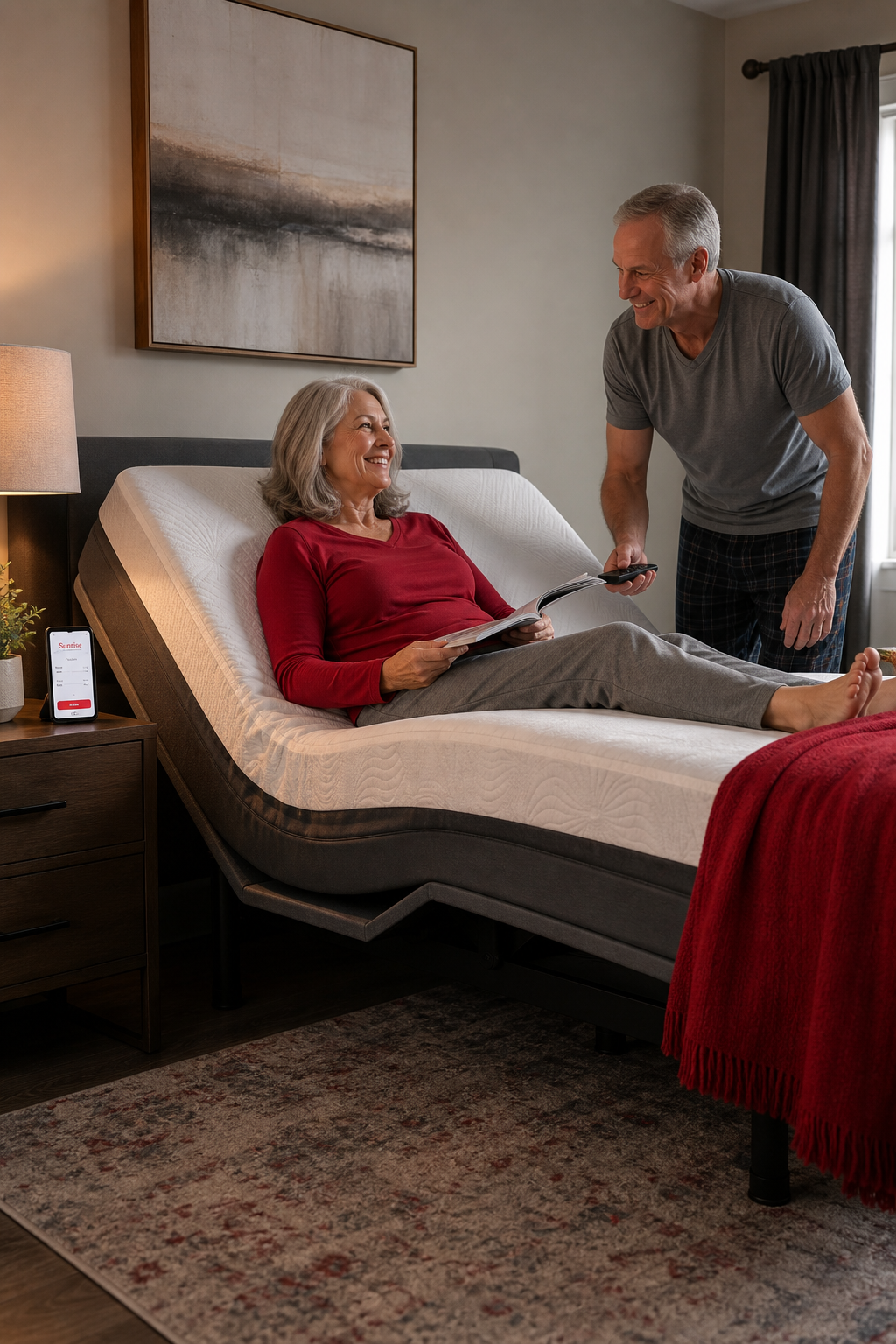 senior-friendly smart bed in use