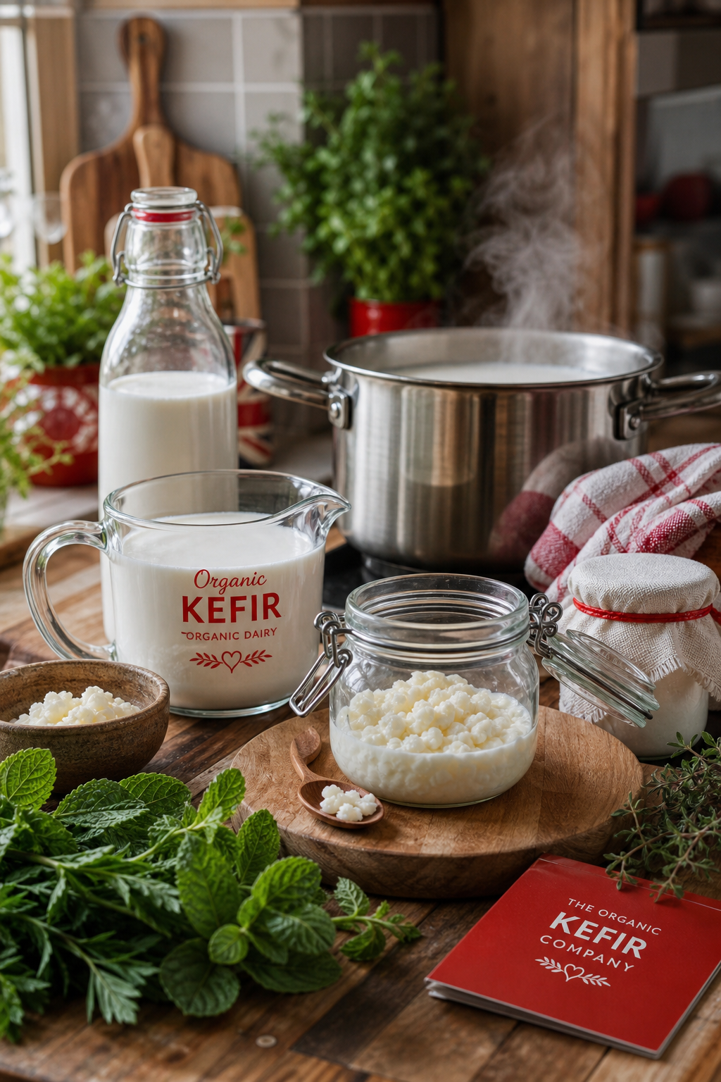 organik kefir seti hazırlanışı ve malzemeler