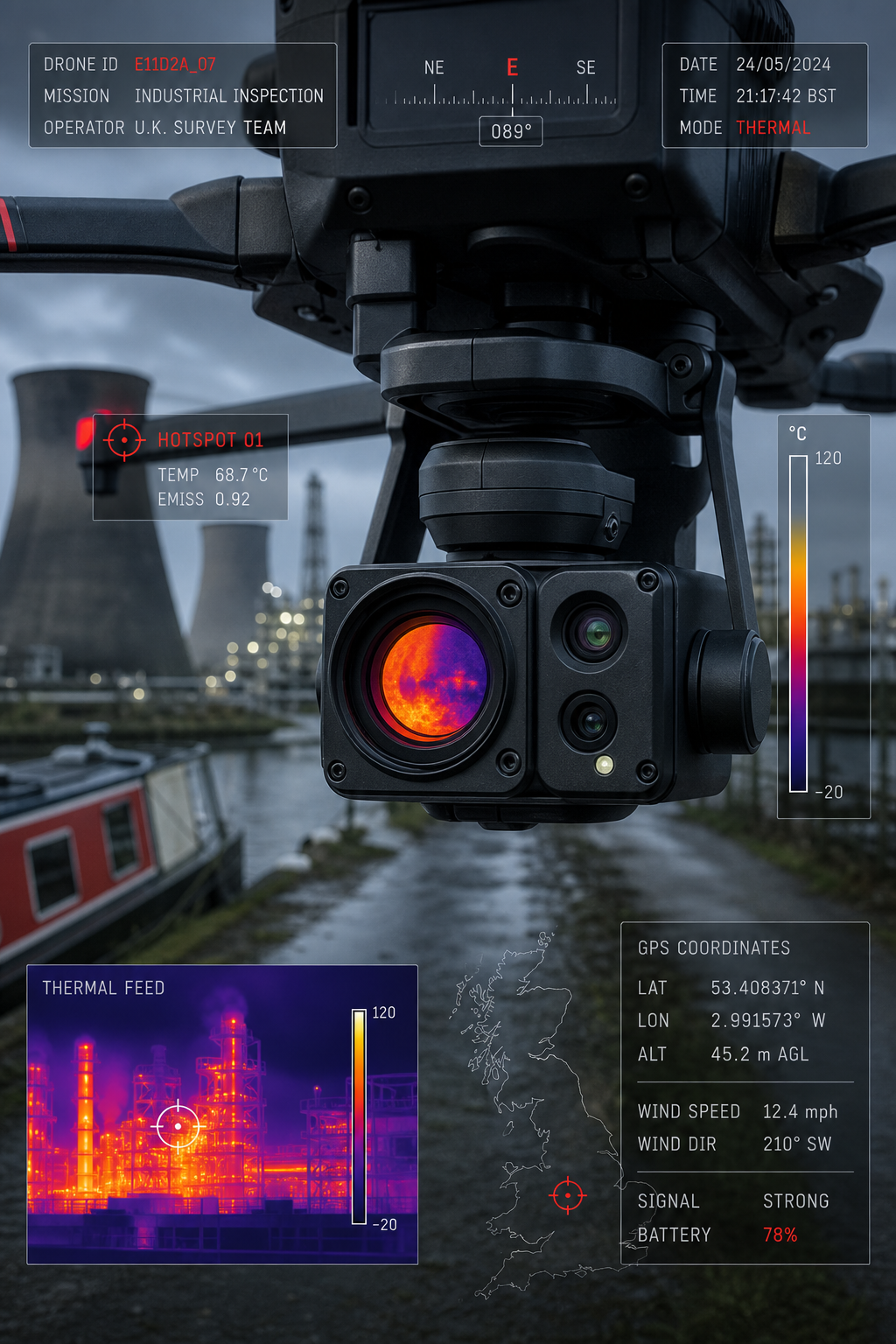 drone thermal sensor data capture