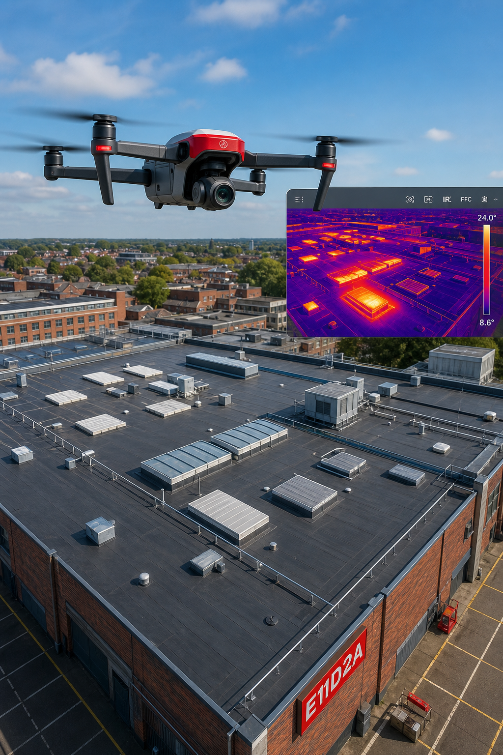 aerial roof survey commercial building drone