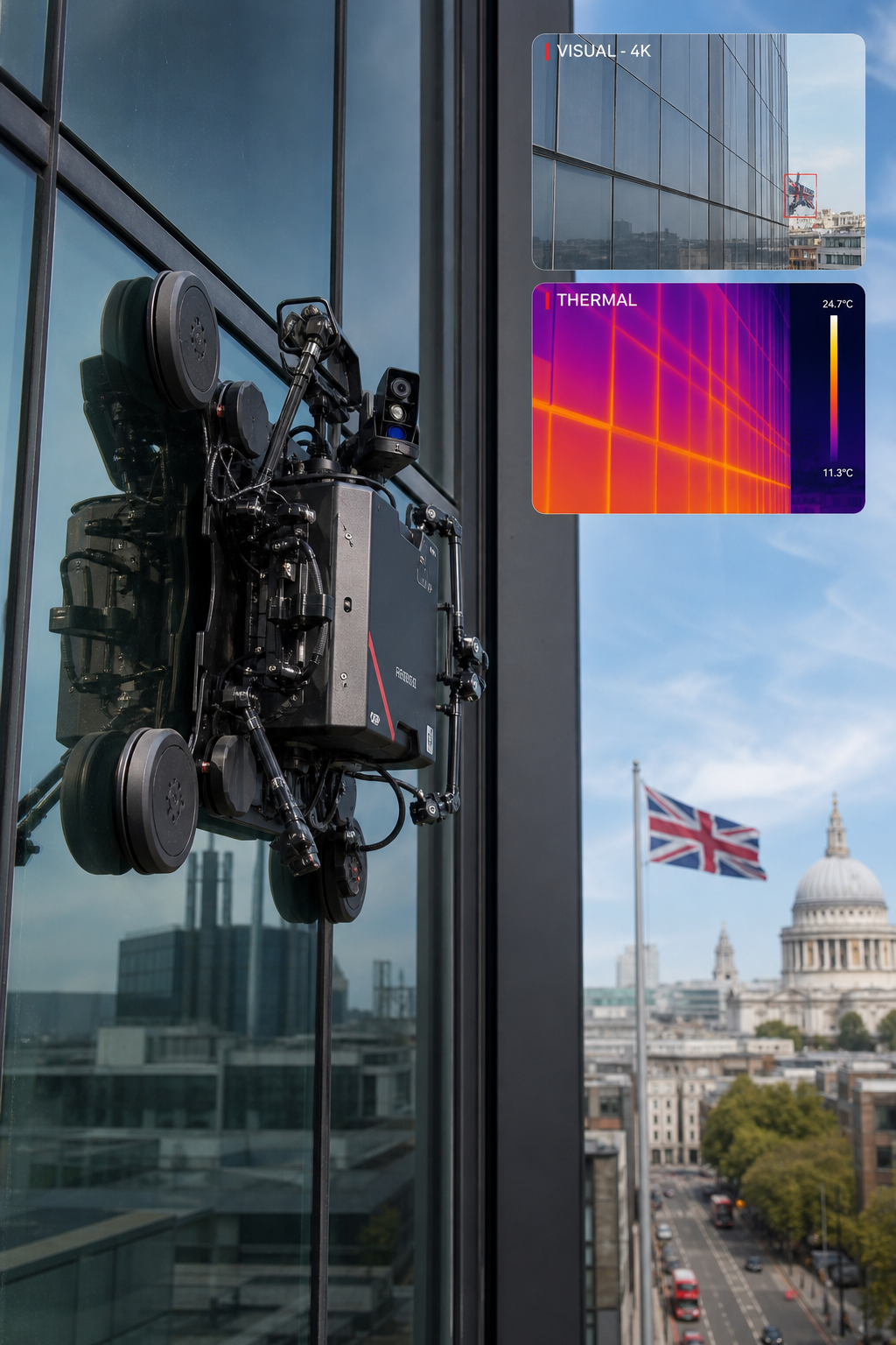 drone façade inspection commercial building