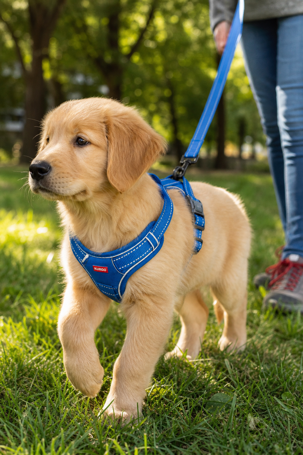 Balanced training harness in action on a puppy during training