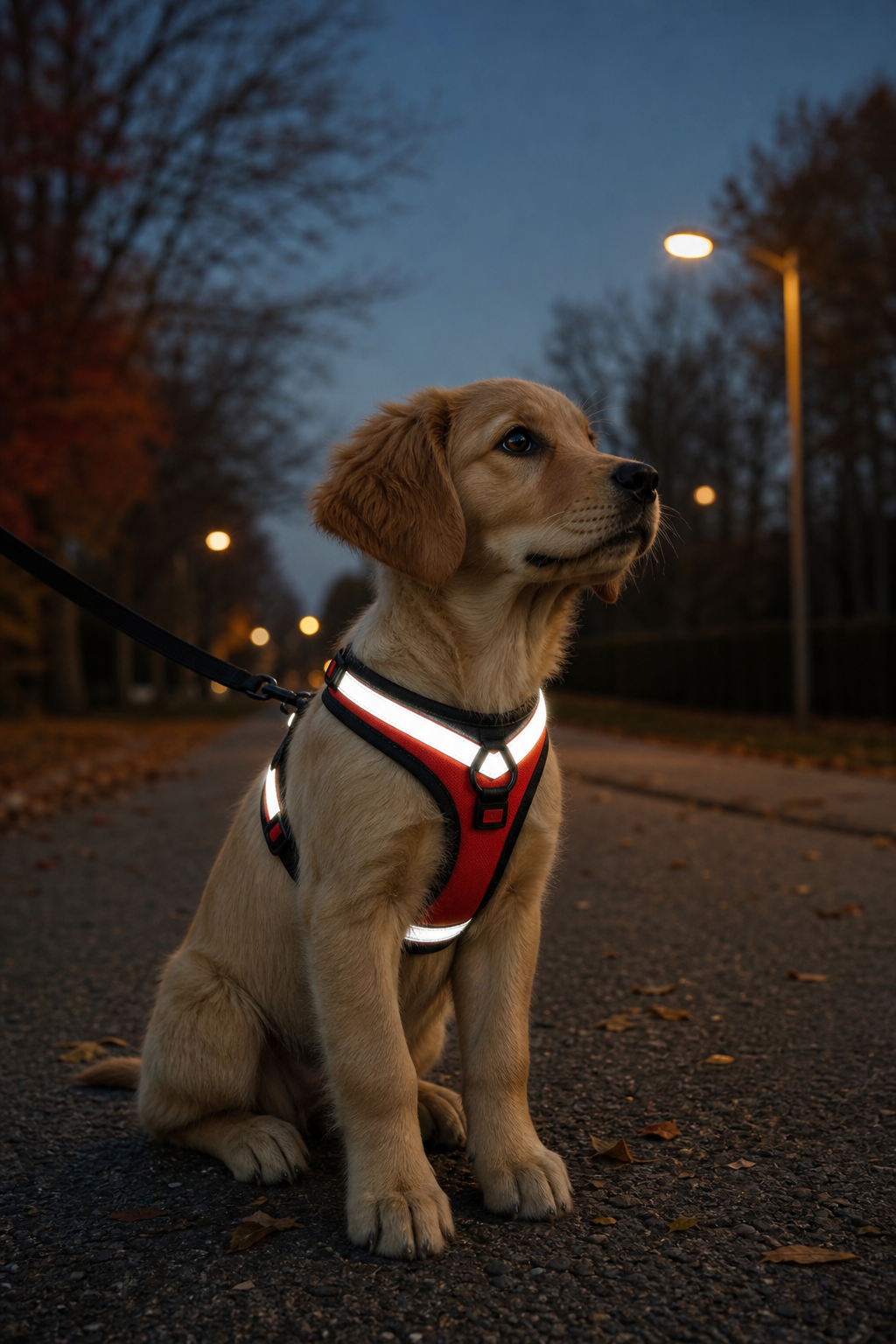 Reflective harness visible in low light