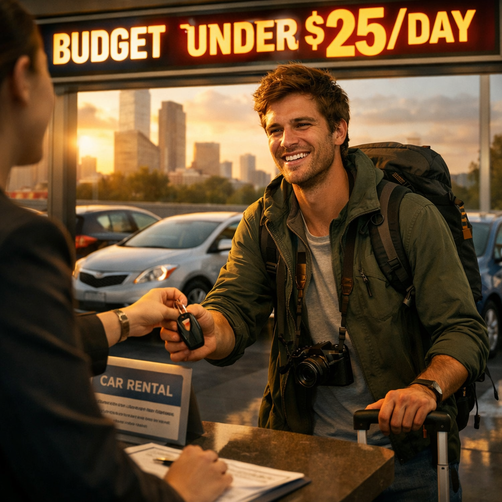 cheap rental cars under 25, happy driver