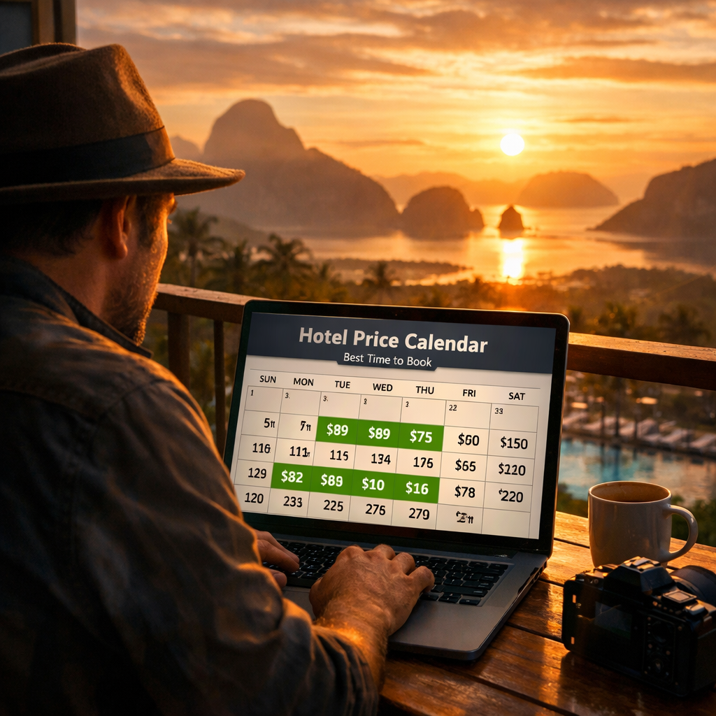 best time to book hotels price calendar visual
