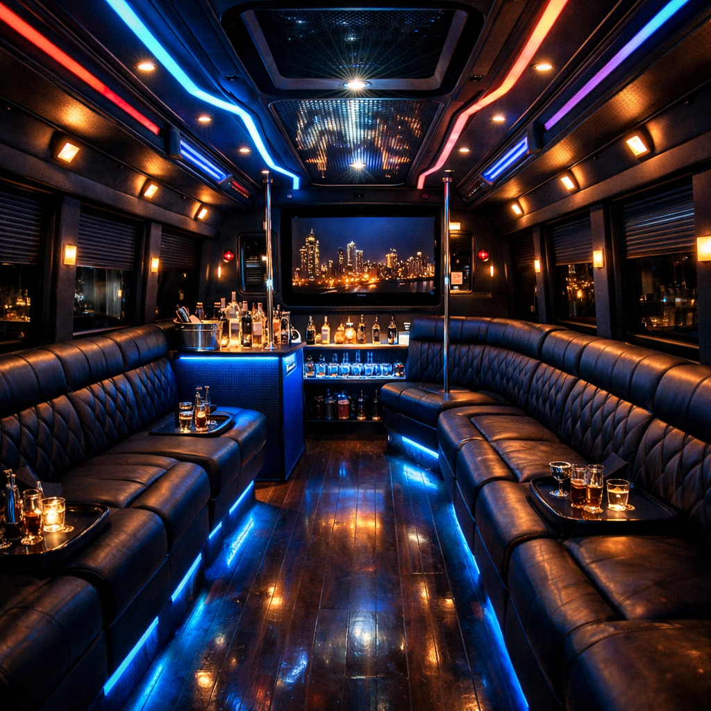 corporate party bus amenities