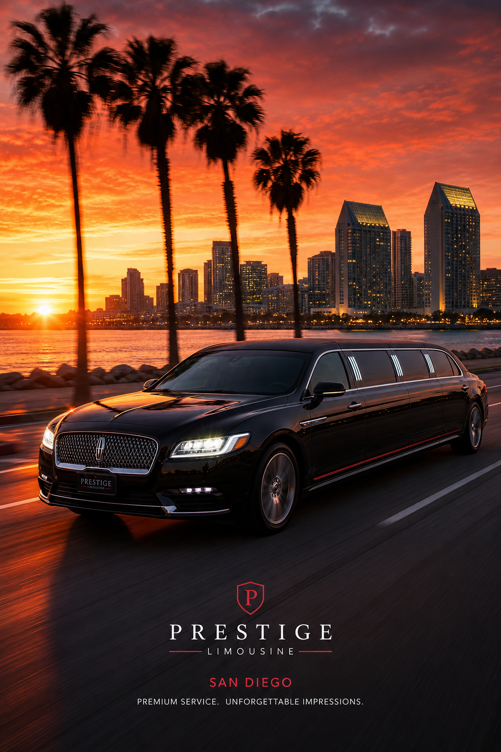 premium San Diego limousine sunset ride