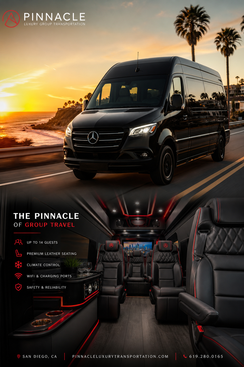 luxury van for group travel San Diego