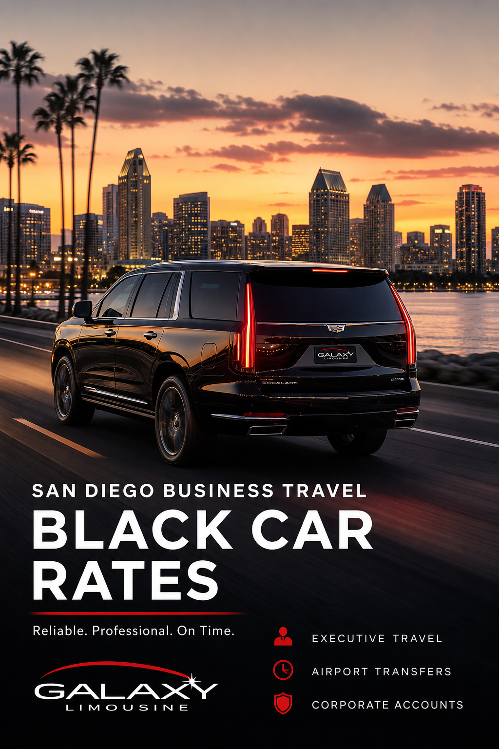 San Diego business travel black car rates visual