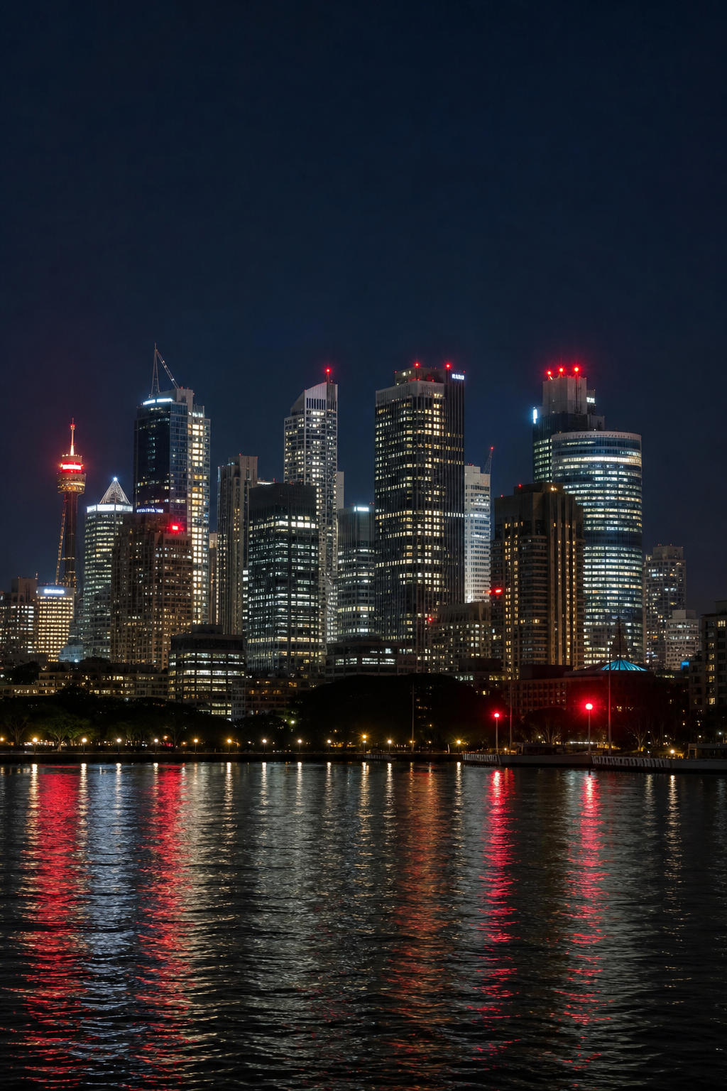 Sydney CBD nightscape representing premium companionship