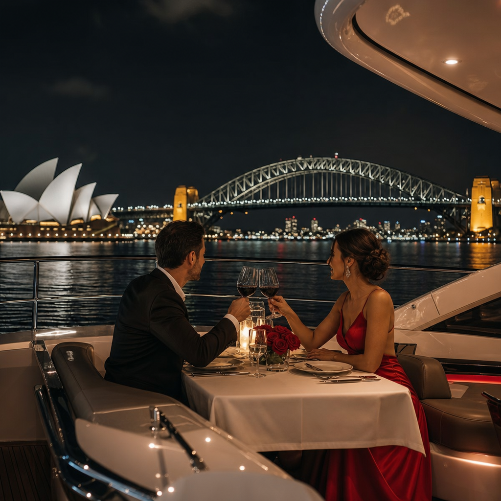luxury yacht dinner Sydney harbour bespoke escort experience
