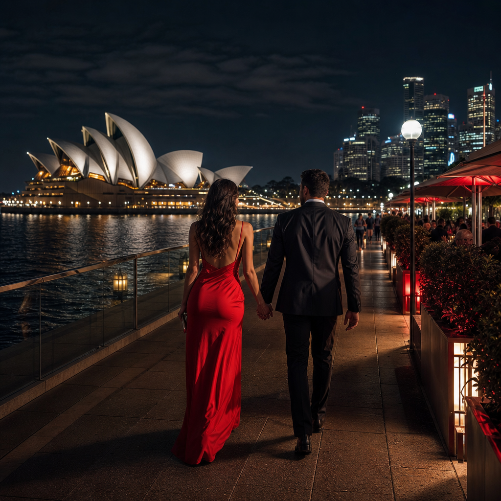 Sydney night harbor luxury escort setting