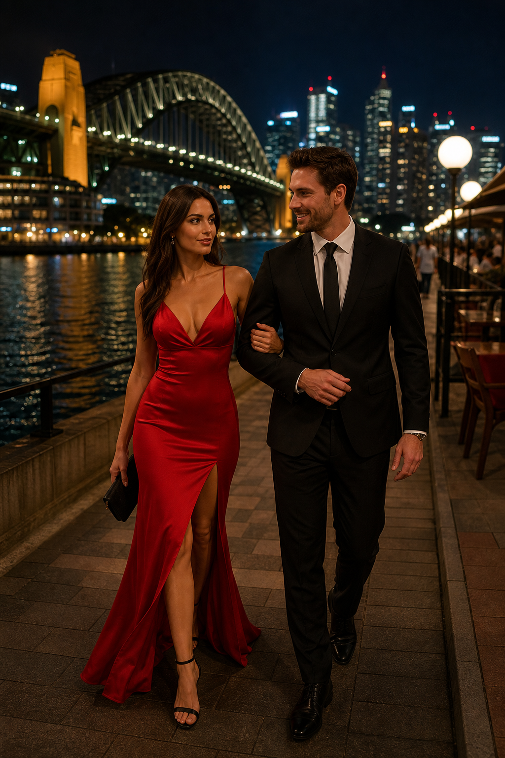 escort for corporate function Sydney Harbour night.
