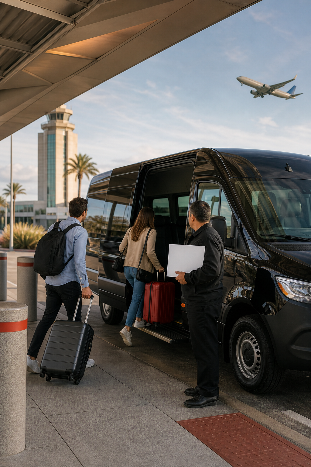 San Diego Airport shared shuttle arrival